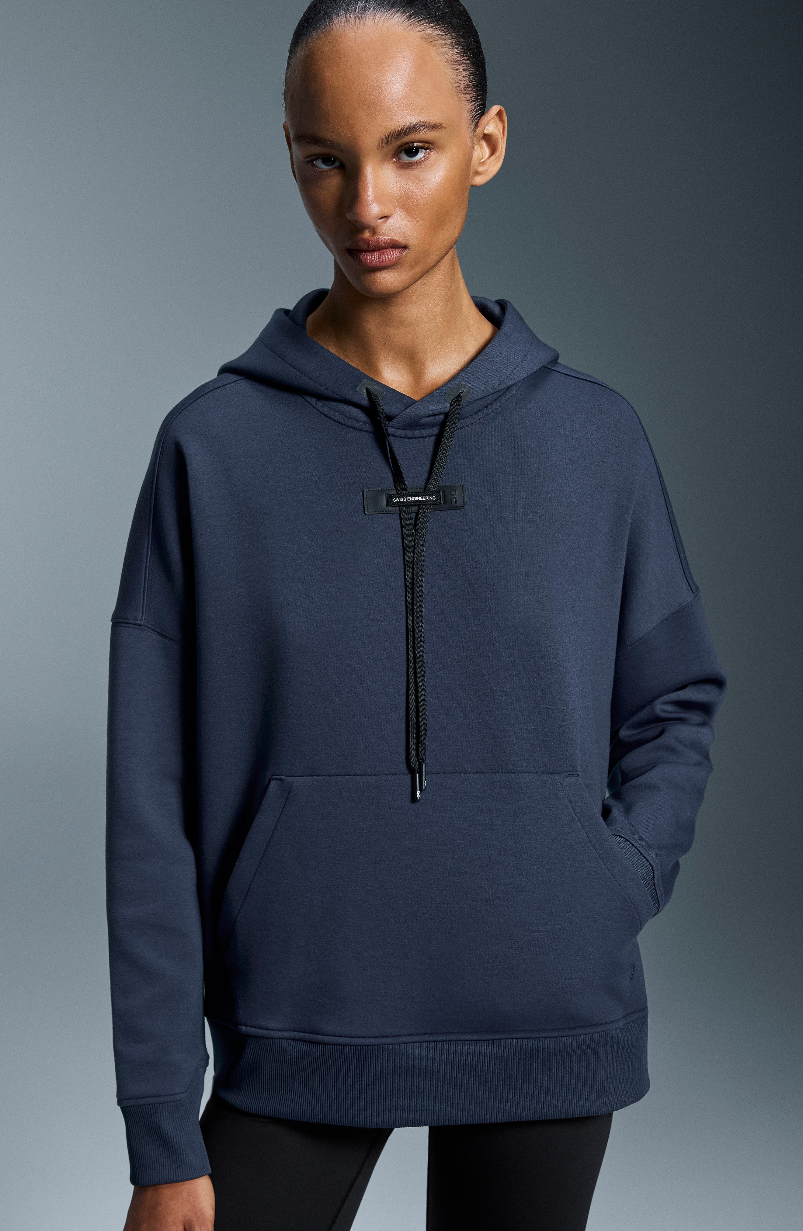 On Recycled Polyester Blend Hoodie in Midnight at Nordstrom - 6