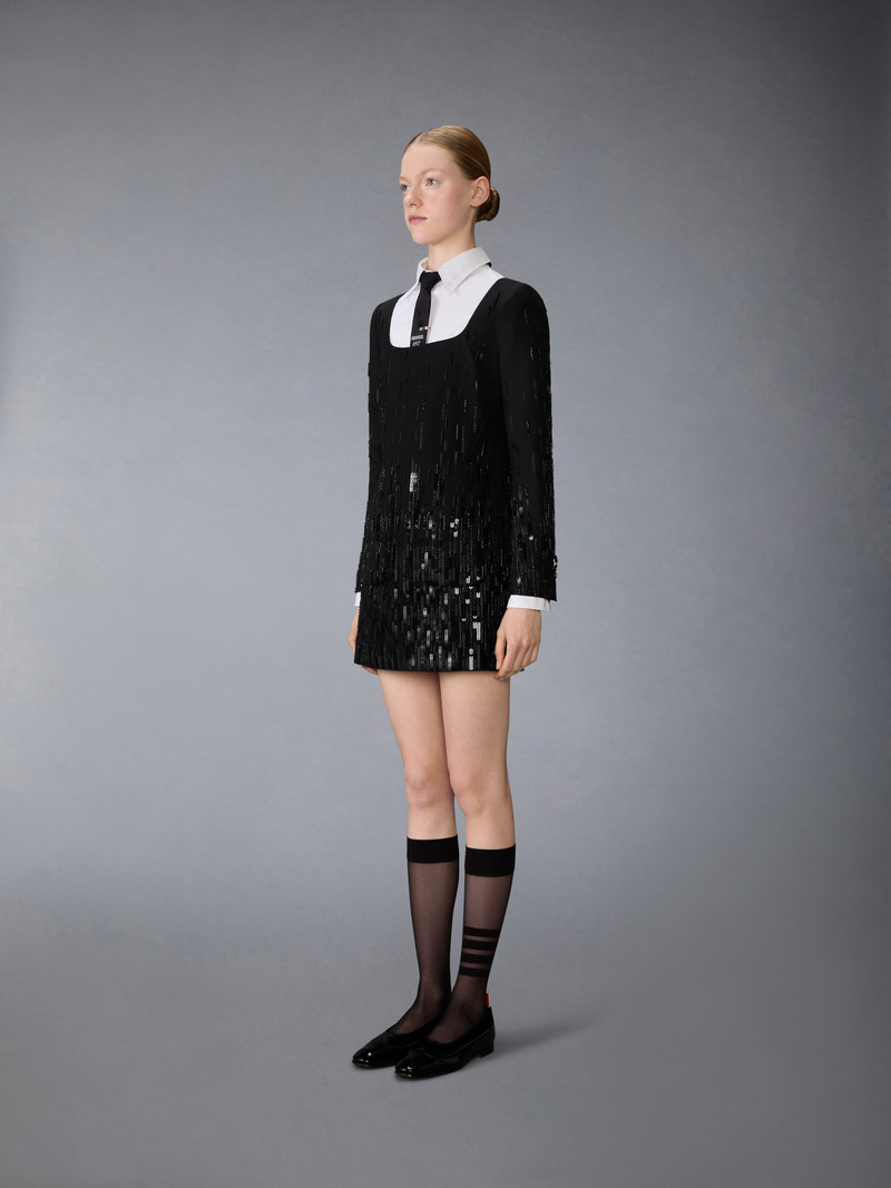 DEGRADE EMBROIDERED MINI SACK DRESS 4