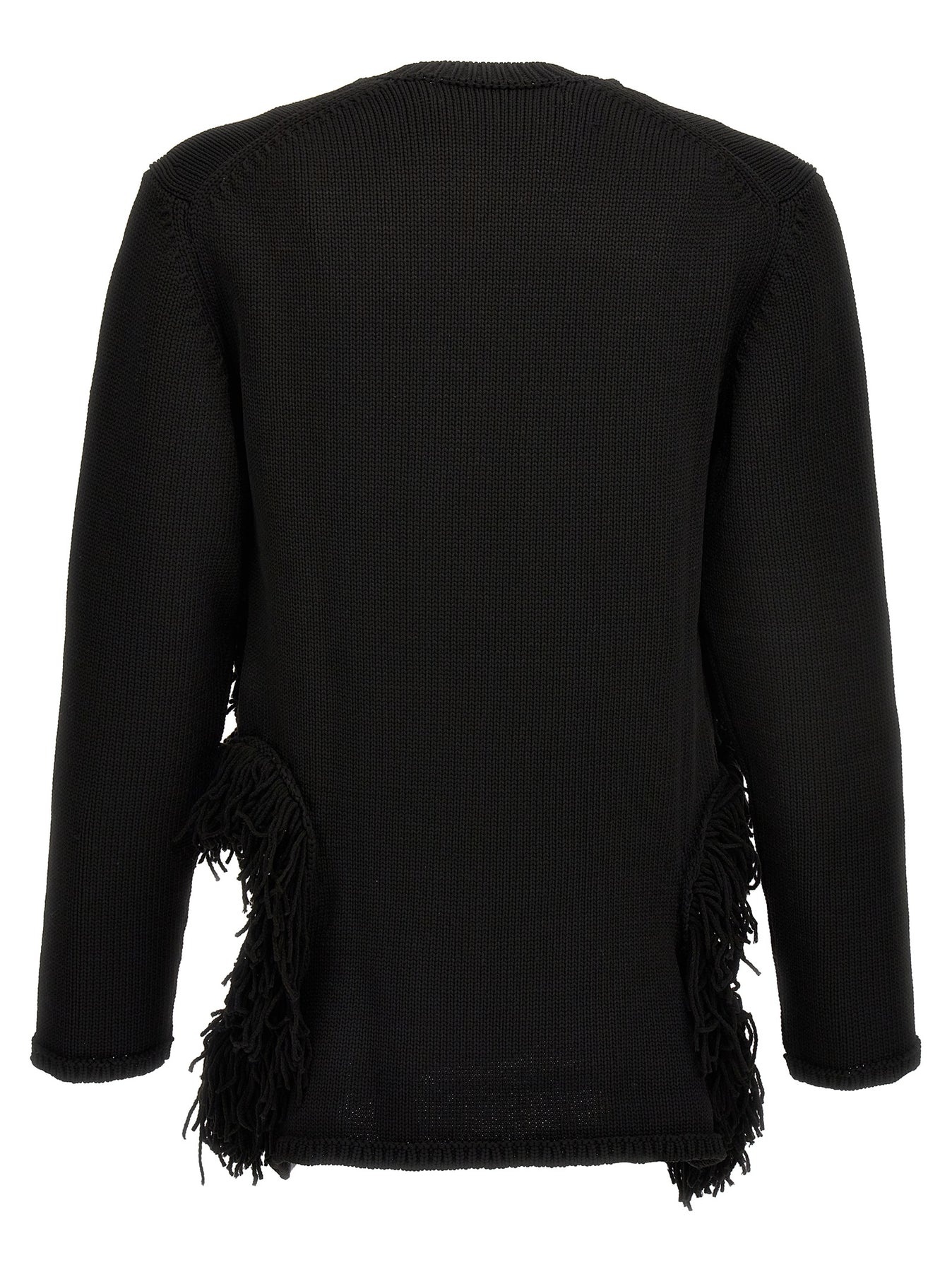 Cut-Out And Fringed Sweater Sweater, Cardigans Black - 2