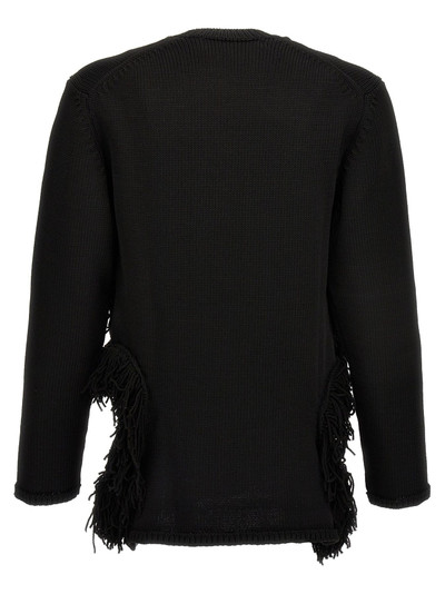 Comme des Garçons Homme Plus Cut-Out And Fringed Sweater Sweater, Cardigans Black outlook