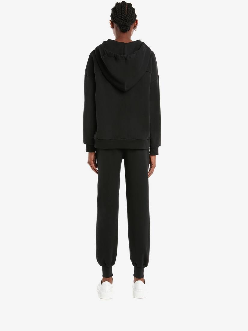 Mcqueen Graffiti Hooded Sweatshirt in Black/white - 4