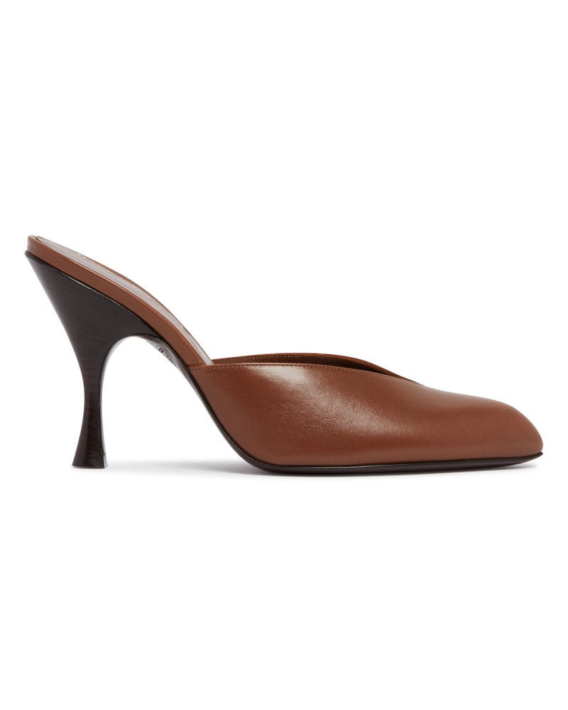 herbert levine Brown Sitting Pretty Leather Mules outlook