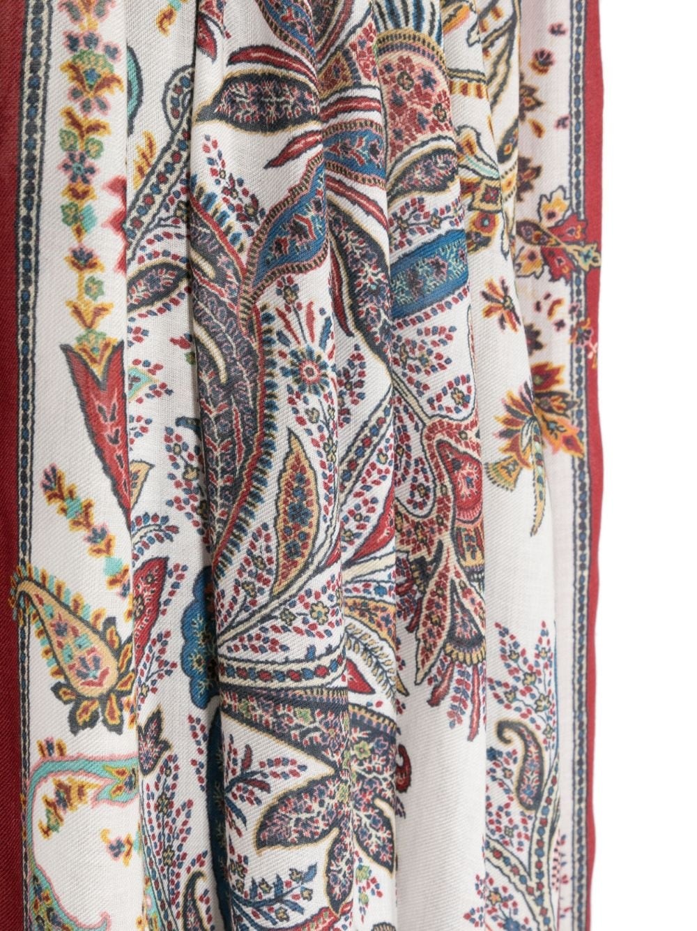 paisley-jacquard frayed scarf - 2