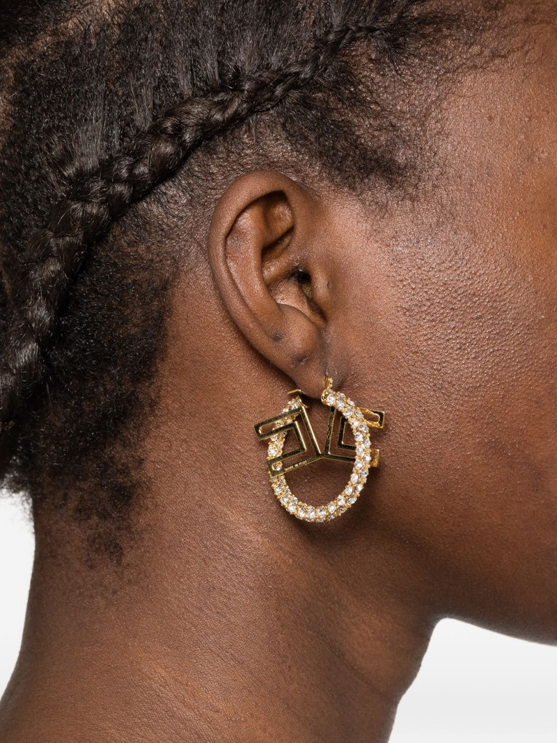 ELISABETTA FRANCHI logo-detail embellished earrings outlook