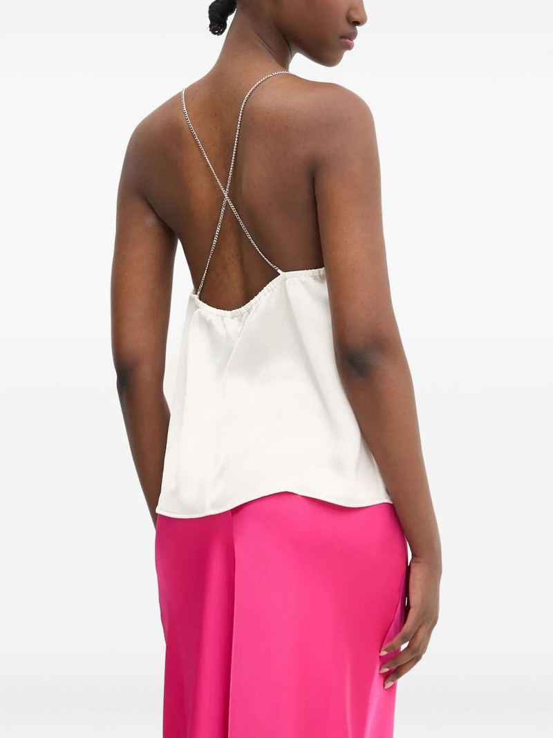 HUGO chain-embellished satin slip top outlook