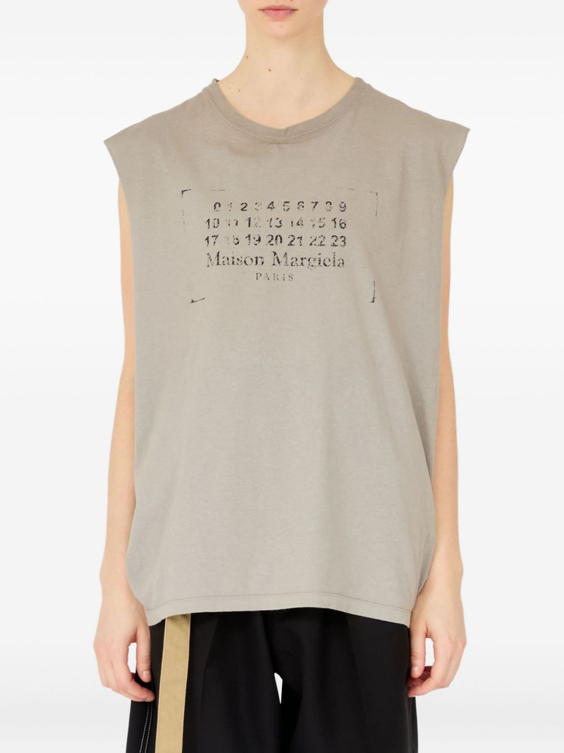 Maison Margiela logo-print sleeveless top outlook
