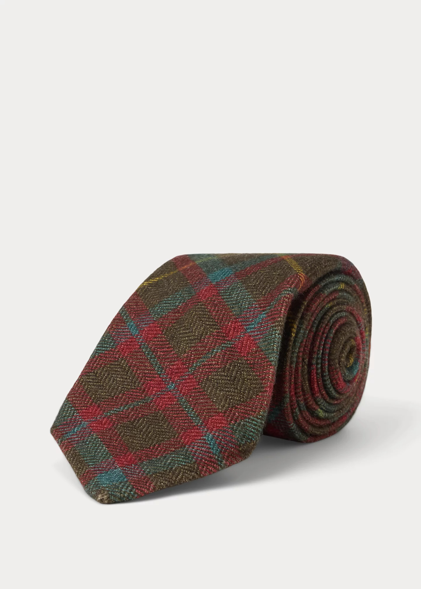 Handmade Plaid Cashmere-Wool Tie - 2