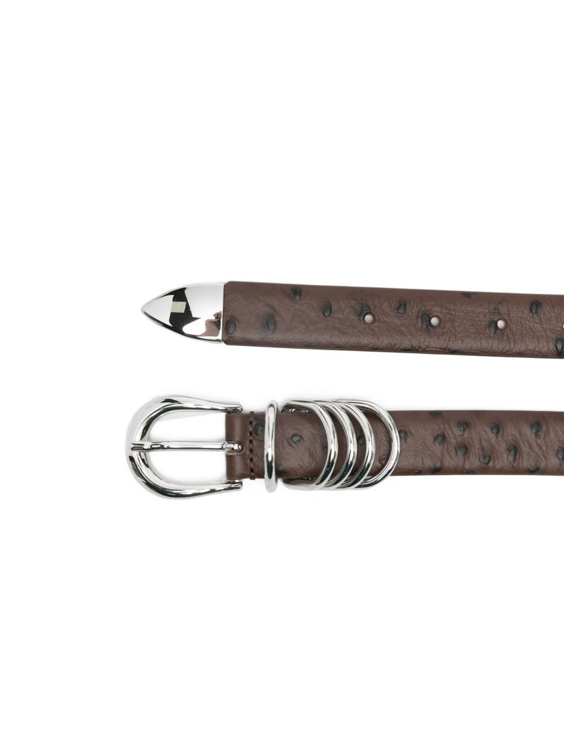 DÉHANCHE Hollyhock ostrich-pattern leather belt outlook