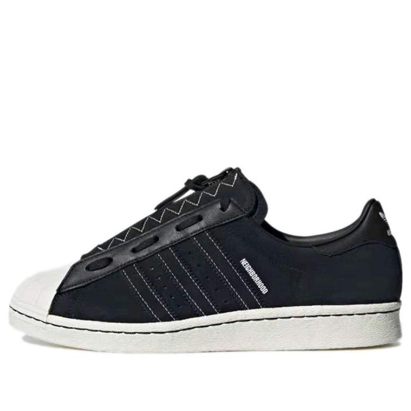 Neighborhood x adidas originals Superstar 80s White 'Black White' GX1400 - 1