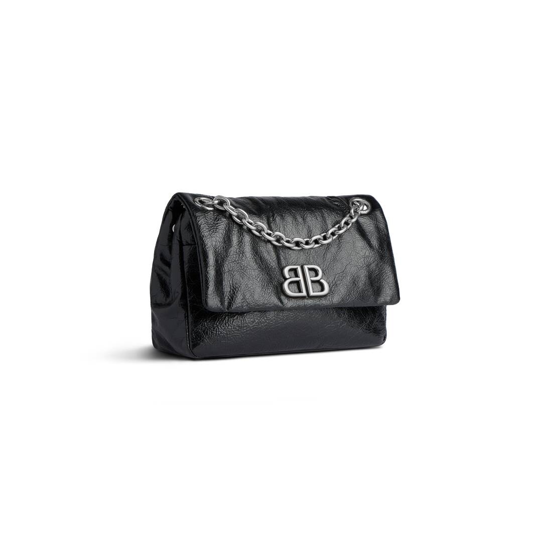 BALENCIAGA Women's Monaco Mini Bag in Black | REVERSIBLE