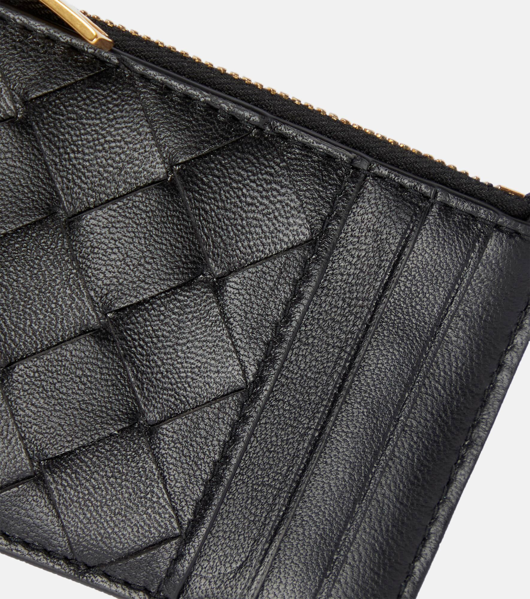Intrecciato leather card holder - 2