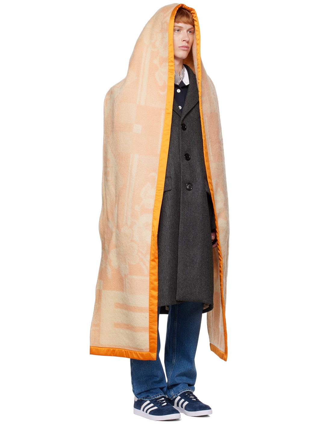 Gray Blanket Hood Coat - 2