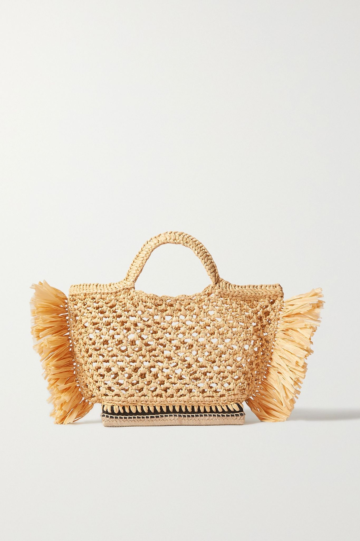 Espadrille small fringed raffia tote - 1