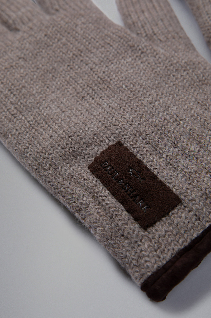 Paul & Shark LOGO SUEDE-TRIMMED WOOL GLOVES outlook