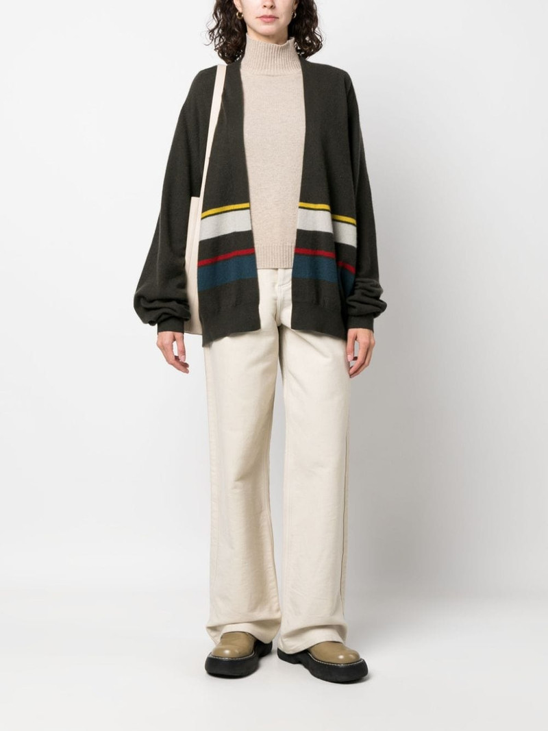FRENCKENBERGER stripe-pattern cashmere cardigan outlook