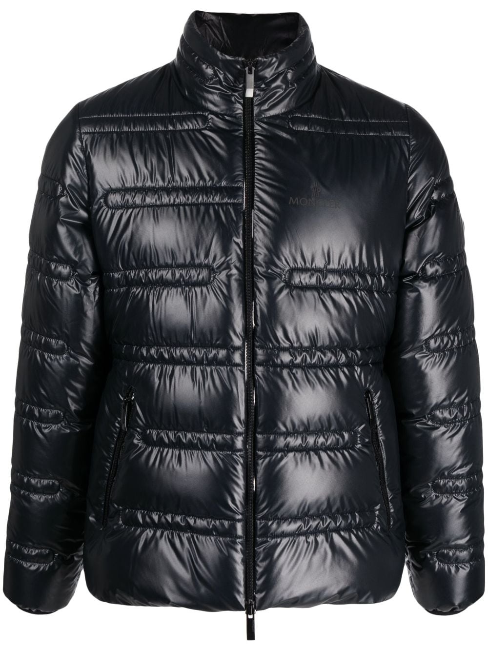 logo-print padded jacket - 1