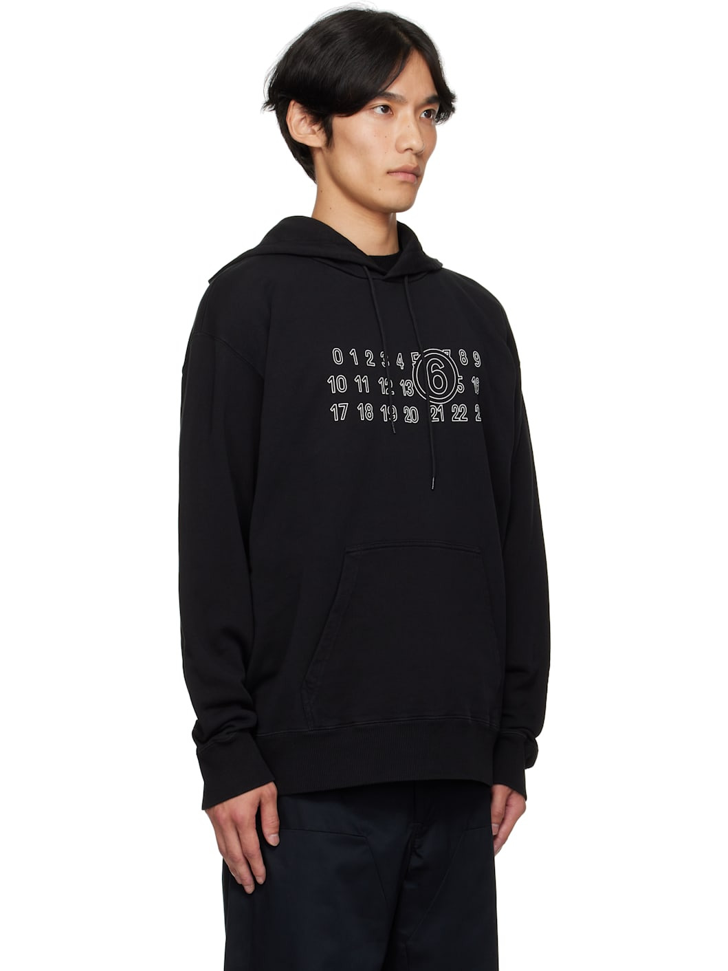 Black Cotton Numeric Hoodie - 2