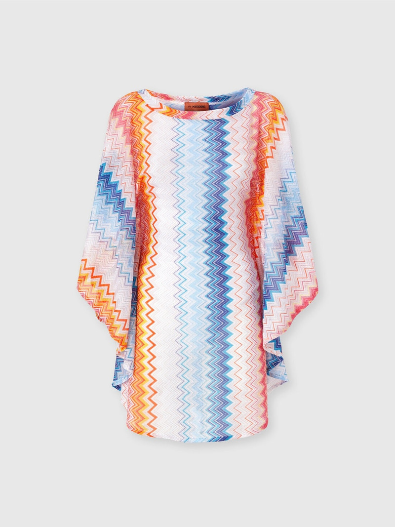 Zig zag lamé viscose의 짧은 kaftan은 배틀 슬리브와 혼합 1