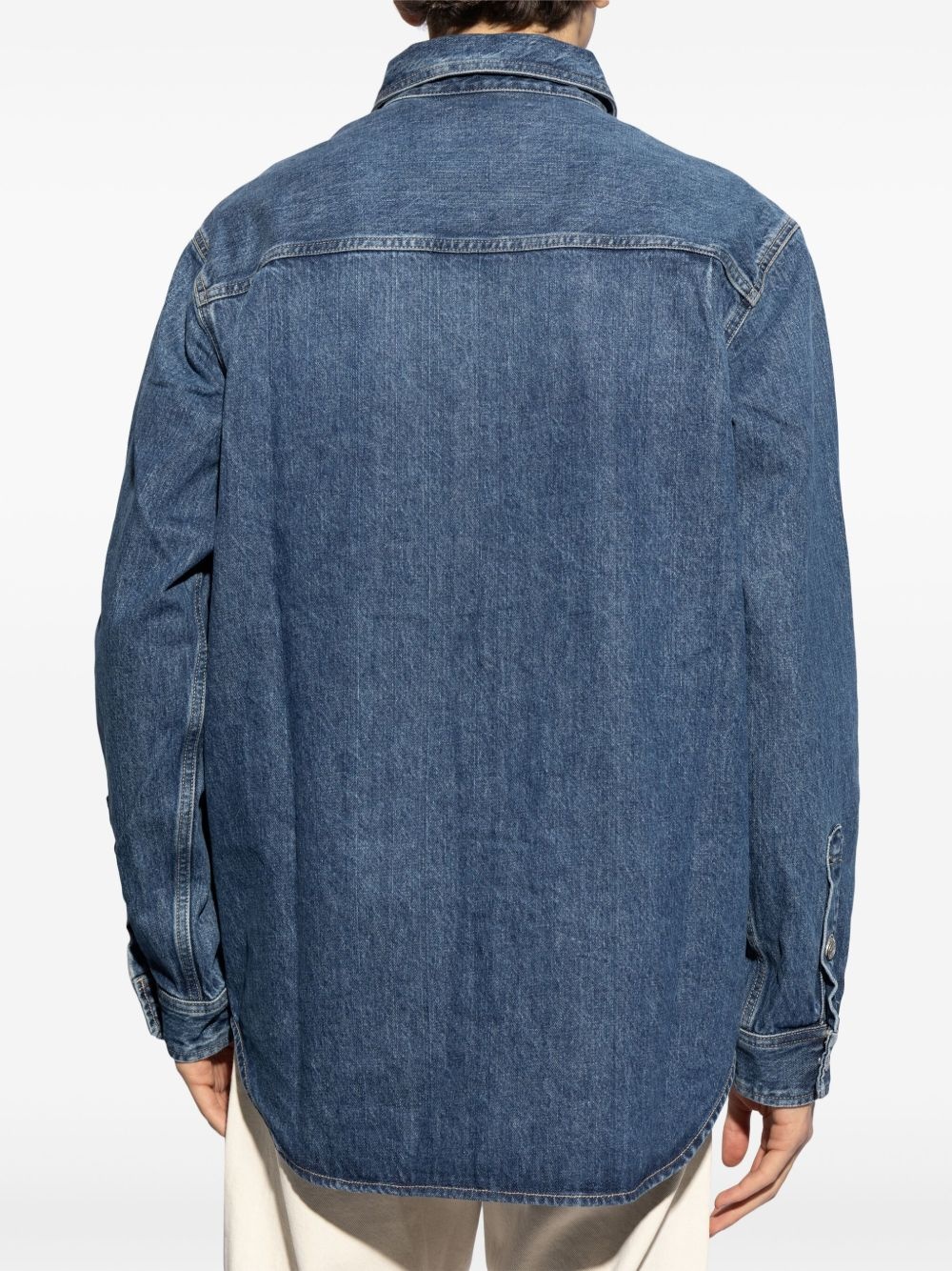 long-sleeve organic cotton denim shirt - 4