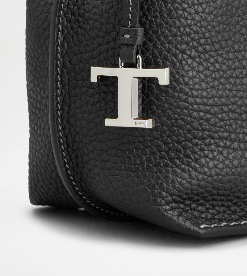 BUCKET BAG IN LEATHER MICRO - BLACK 5