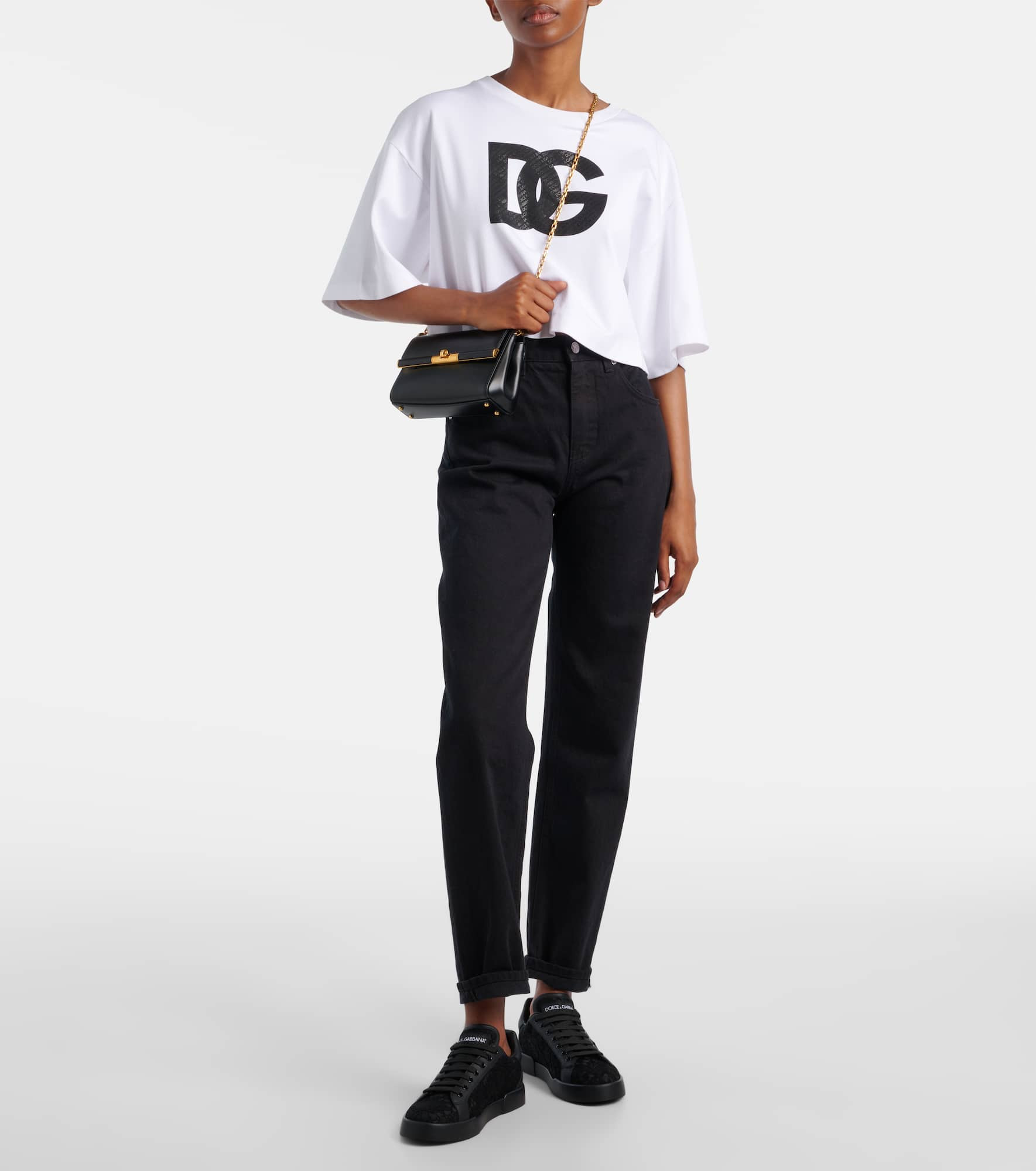 Portofino lace-trimmed leather sneakers - 3