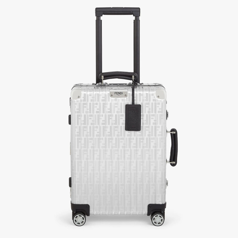 Aluminum trolley case with leather details 1