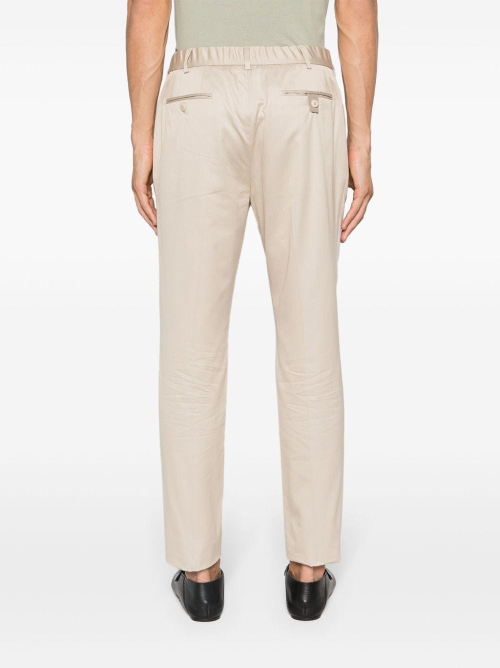 slim-fit cotton tailored trousers - 4