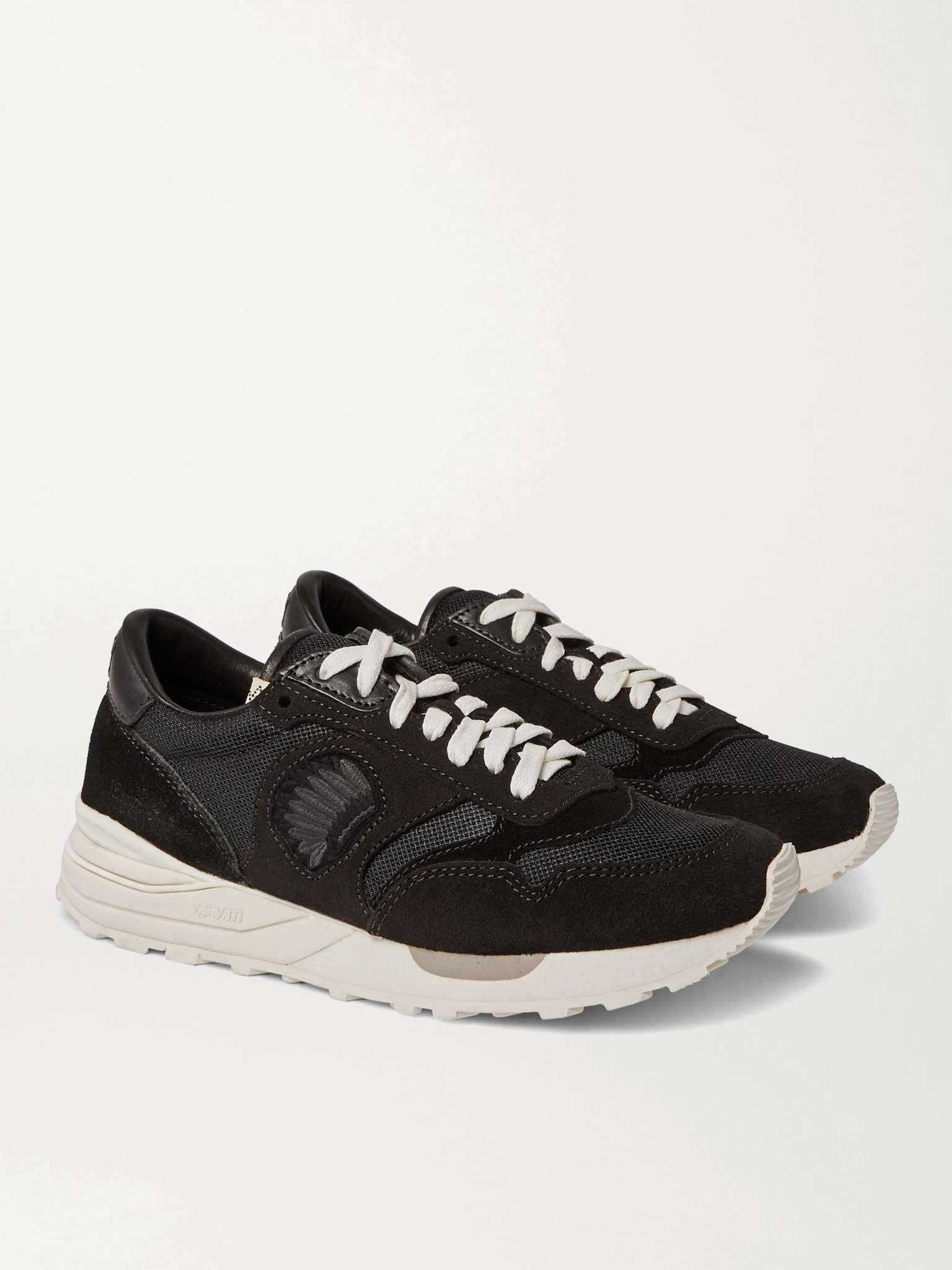 Roland Leather-Trimmed Suede and Mesh Sneakers - 4