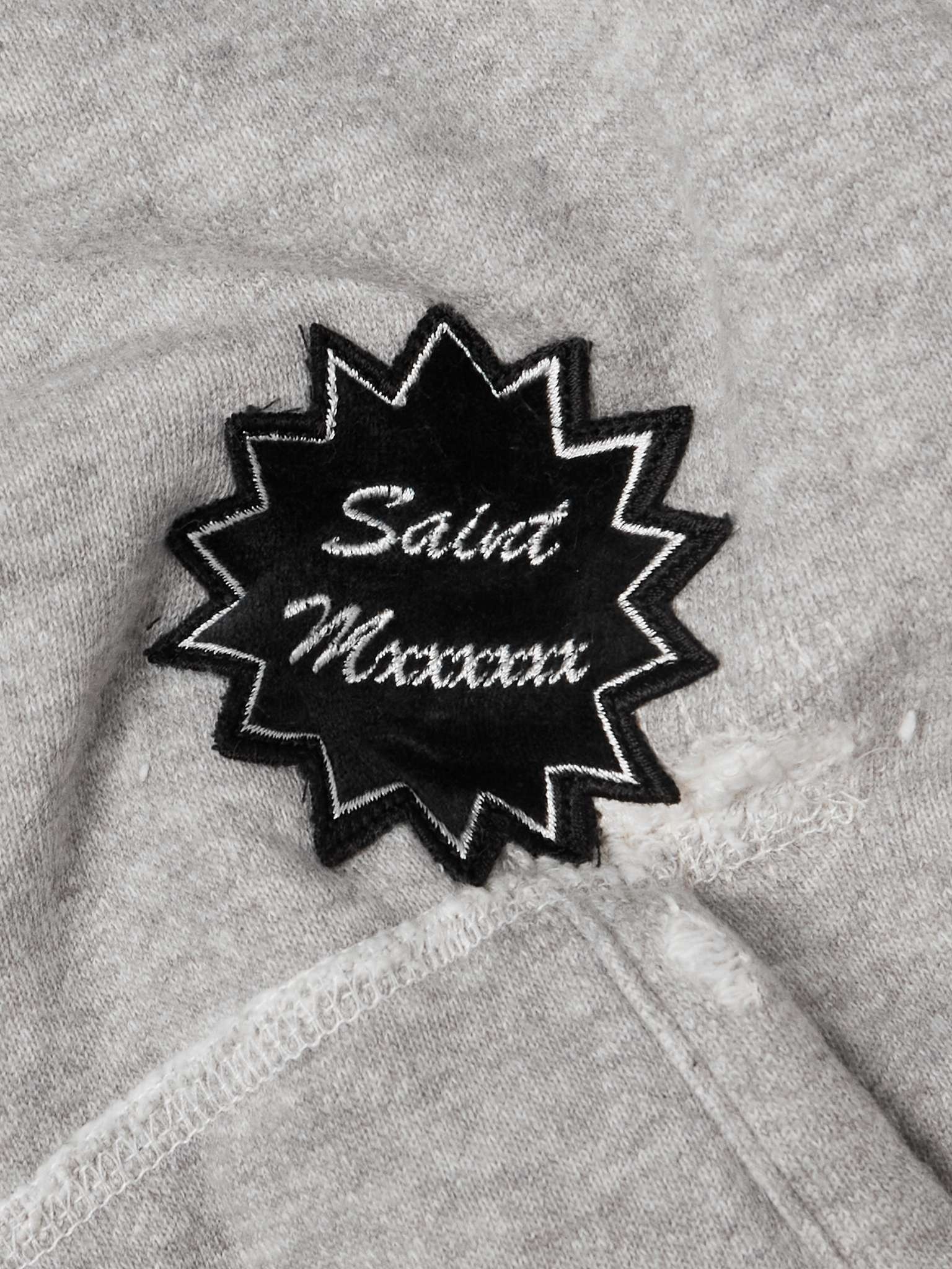 Logo-Appliquèd Distressed Cotton-Jersey Hoodie - 4