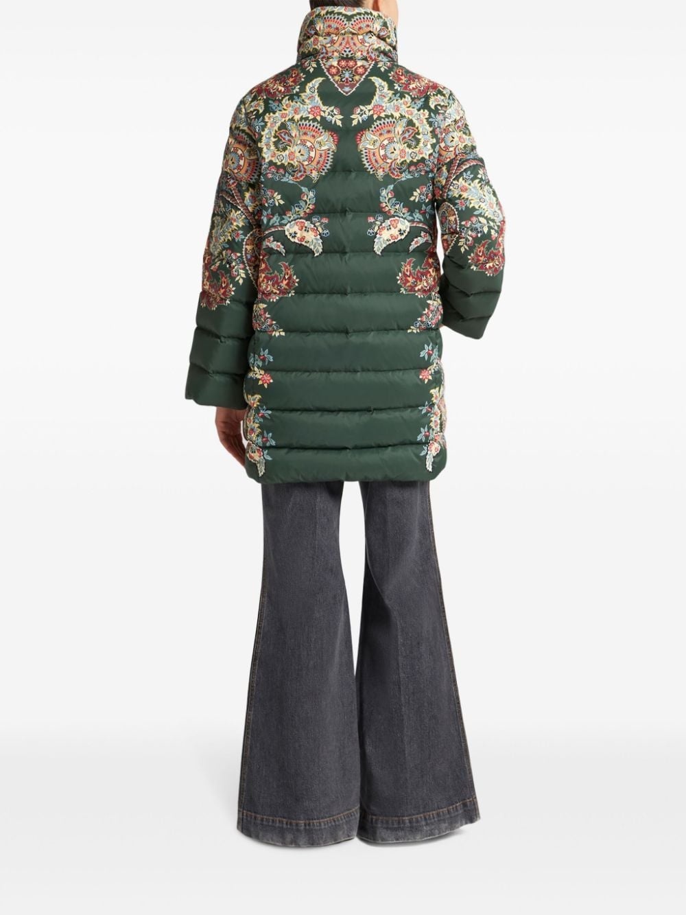 paisley-print zip-up puffer coat - 4