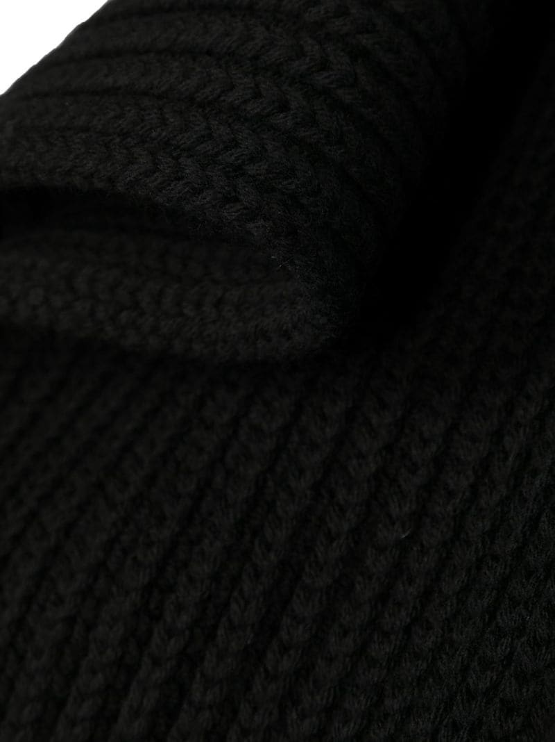 appliqué-logo ribbed-knit scarf - 3