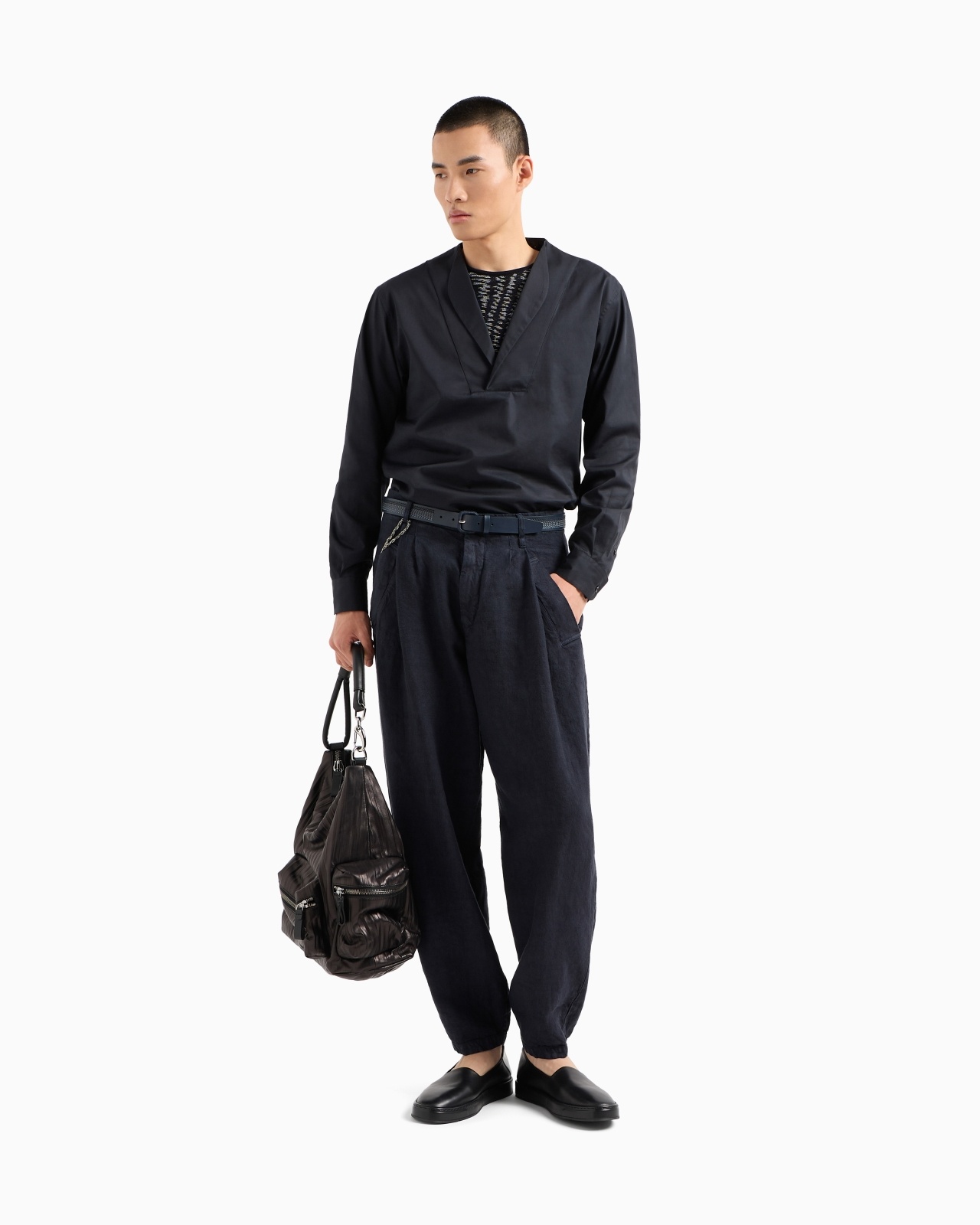 SINGLE-PLEAT LINEN TROUSERS - 2