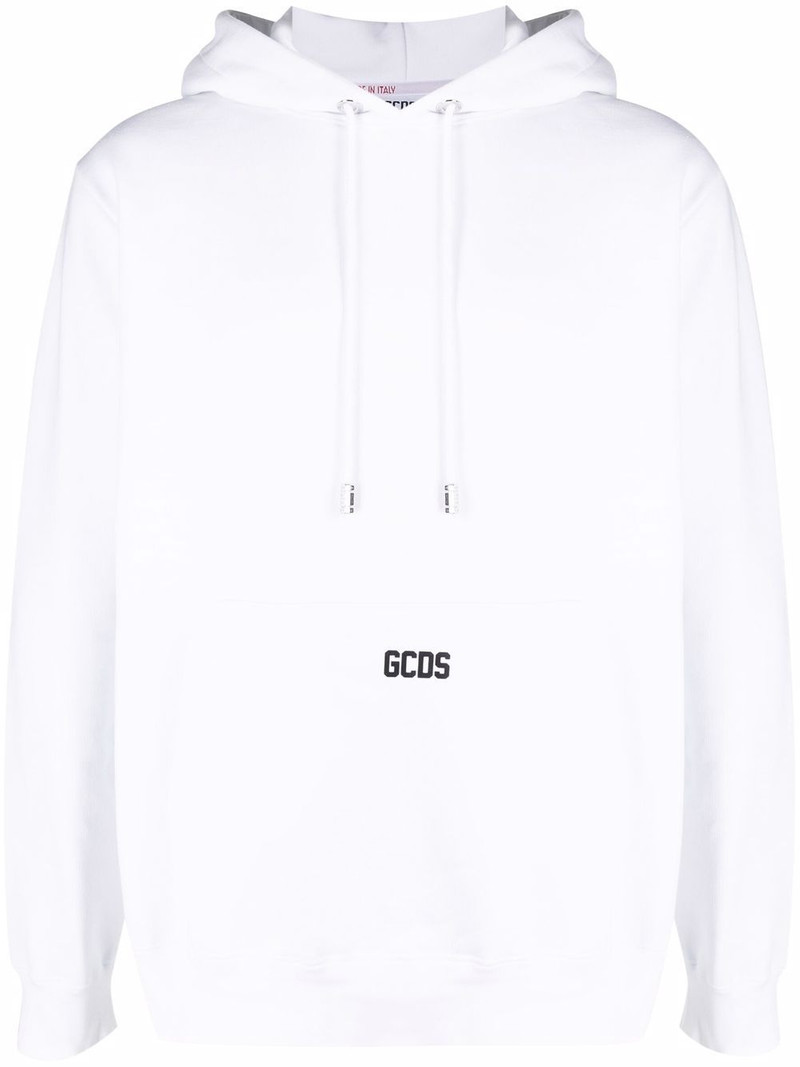logo-print cotton hoodie 1