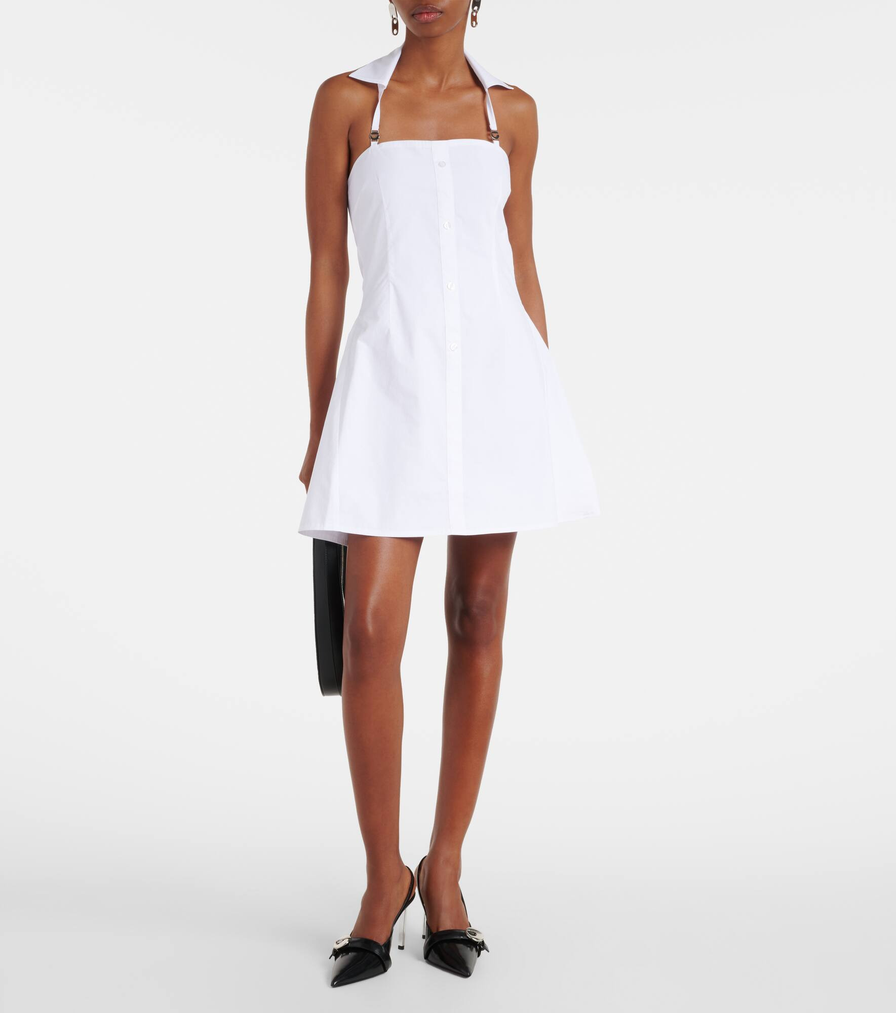 Halterneck cotton minidress - 2