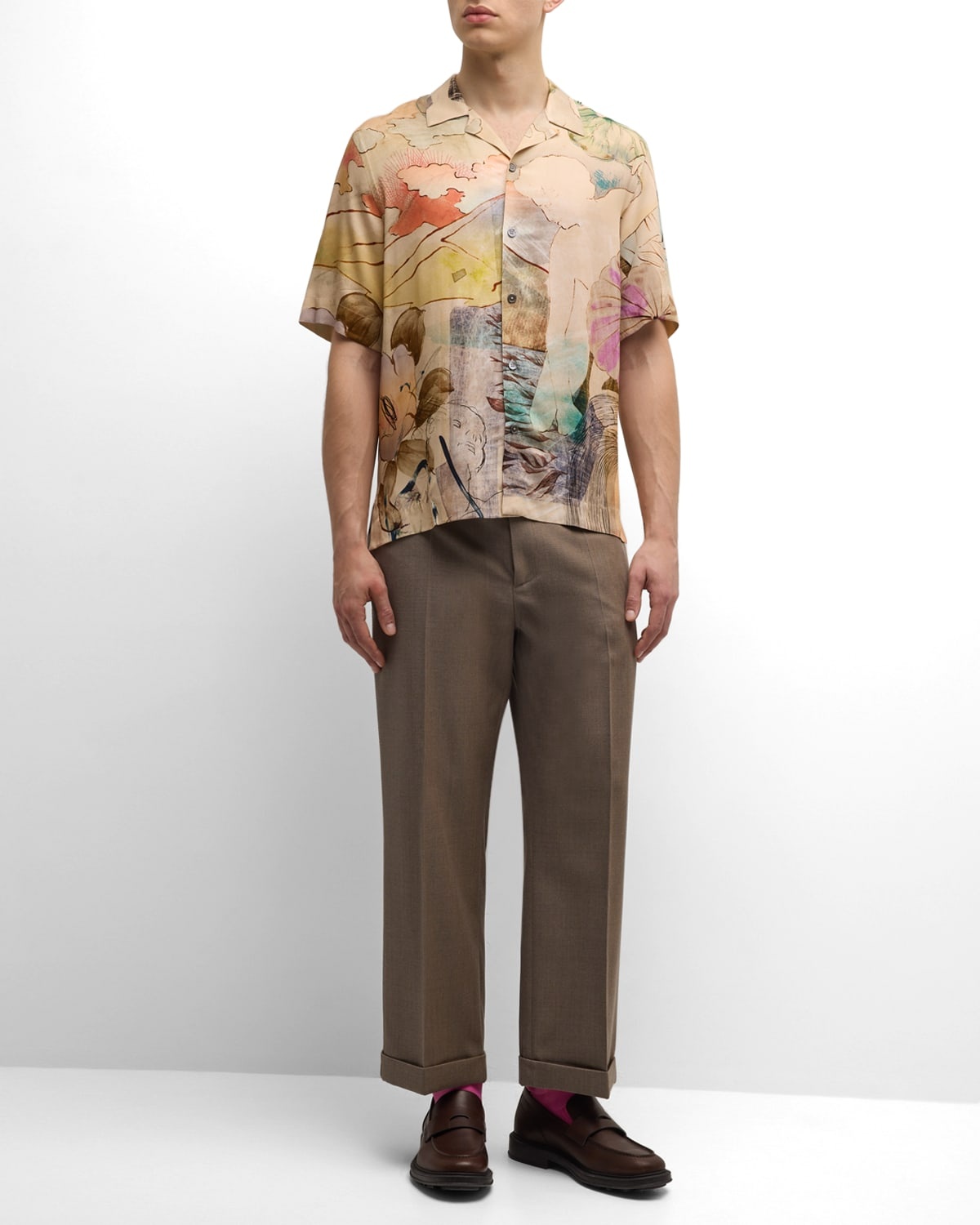 Men's Artwork-Print Camp Shirt - 3