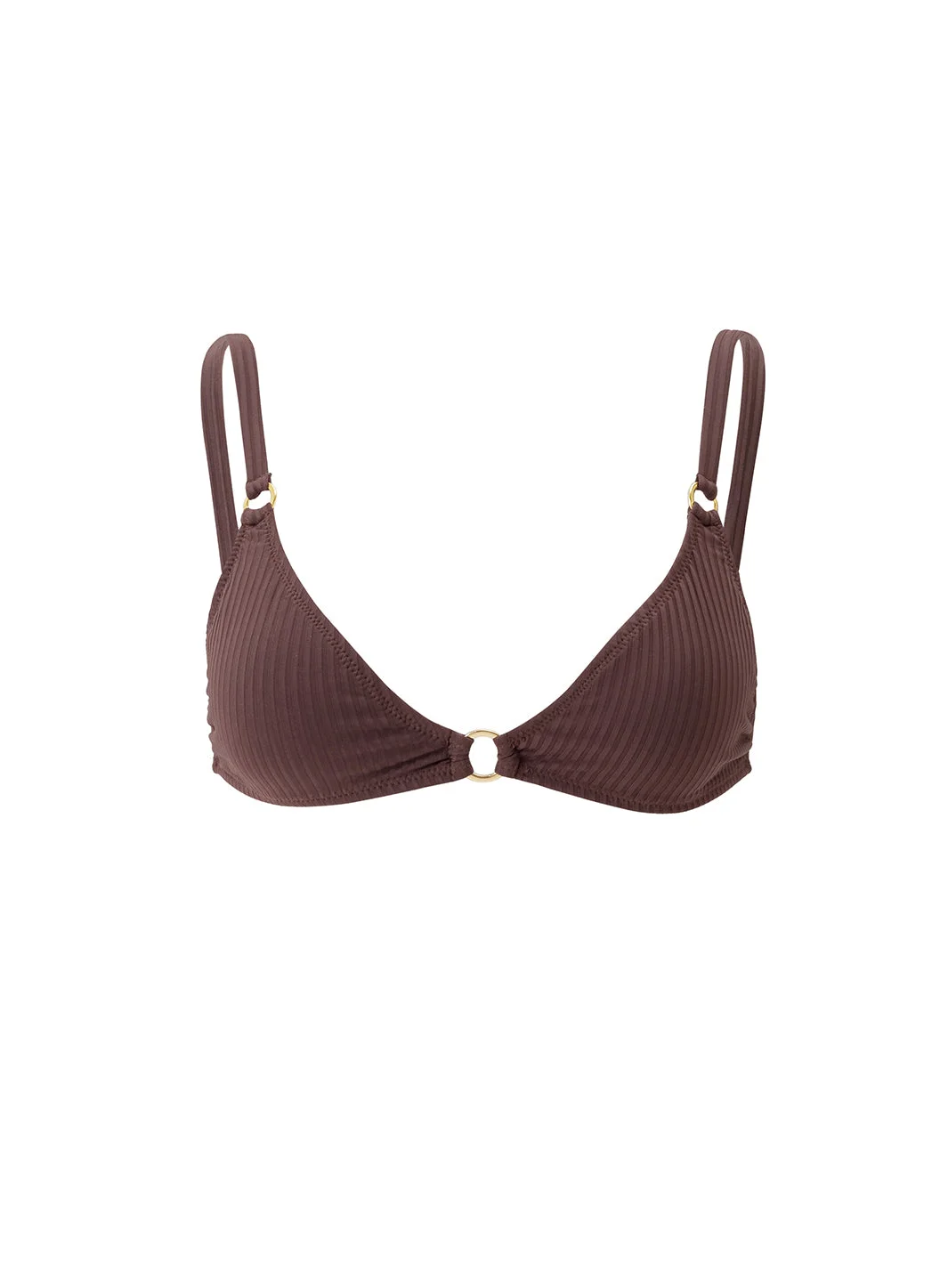 MONTENEGRO BROWN RIBBED BIKINI TOP - 1