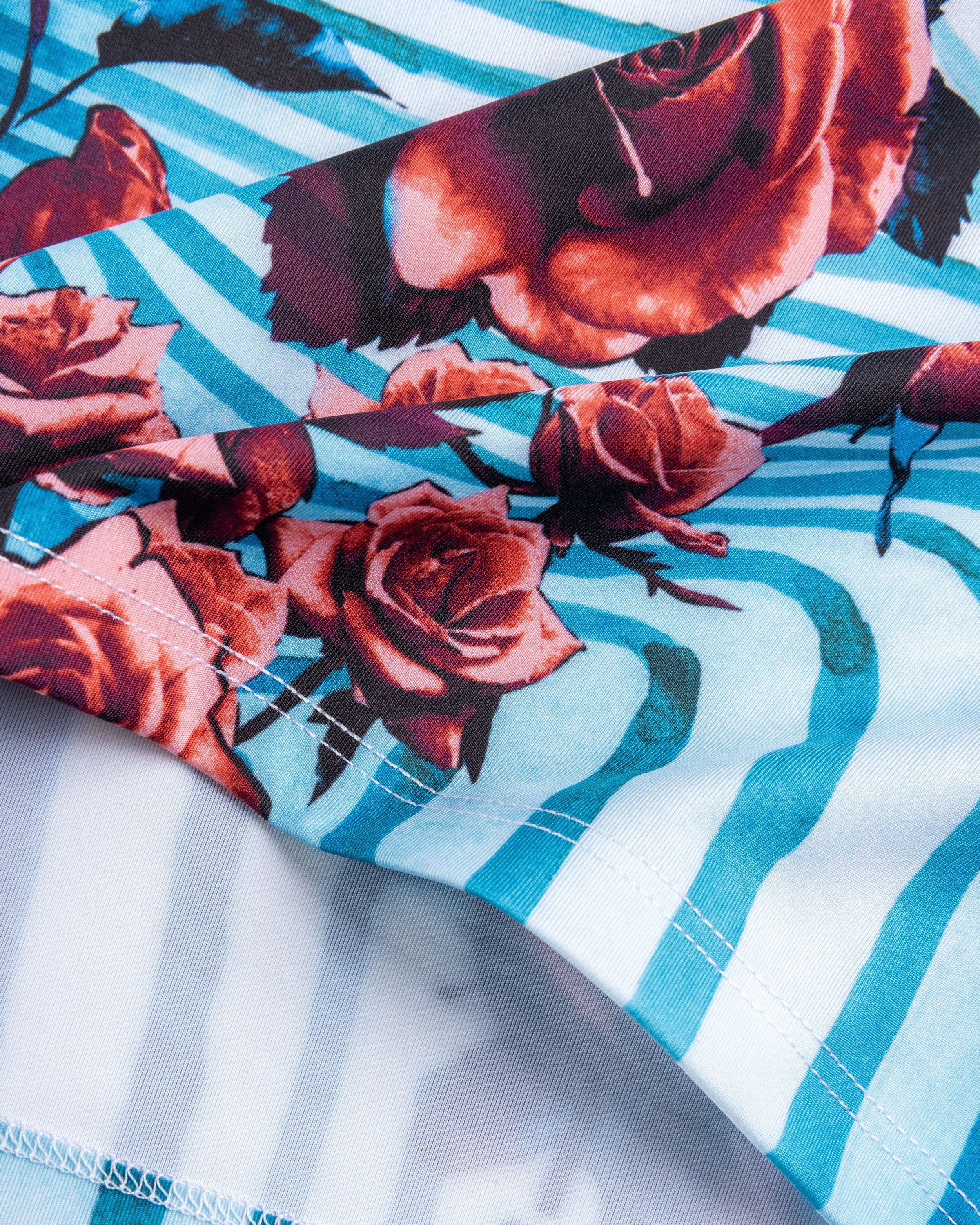 Jean Paul Gaultier – Jersey Long-Sleeve Top Printed Flower Body Morphing Blue/Red/White - 3
