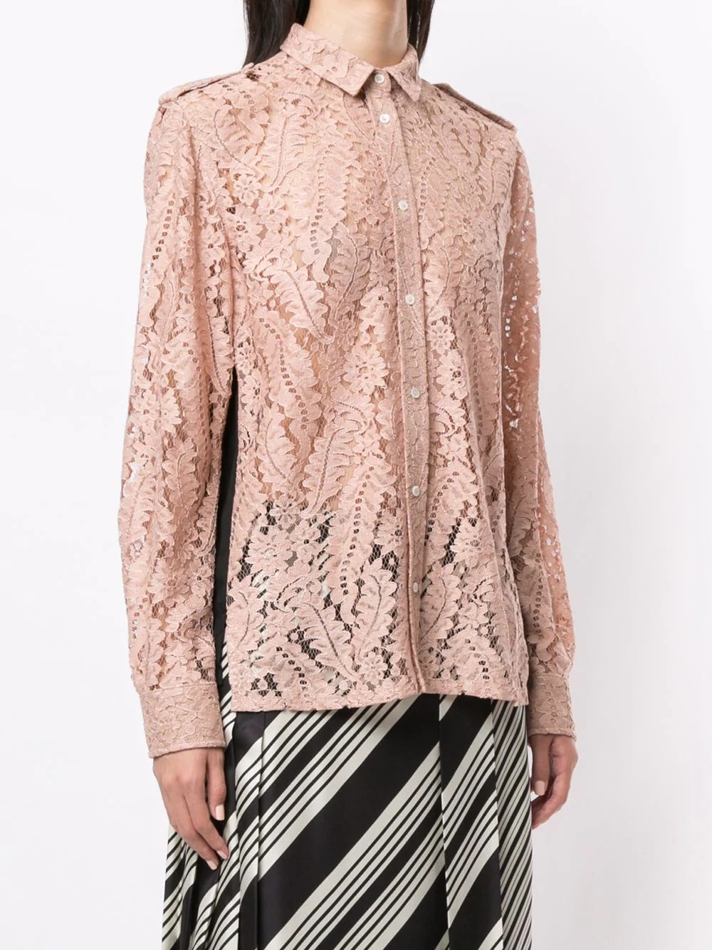 floral-lace shirt - 3