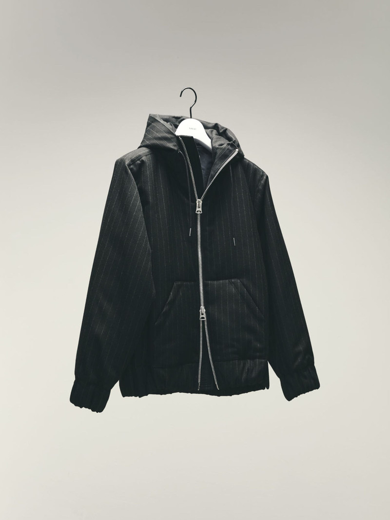 sacai Chalk Stripe Hoodie outlook