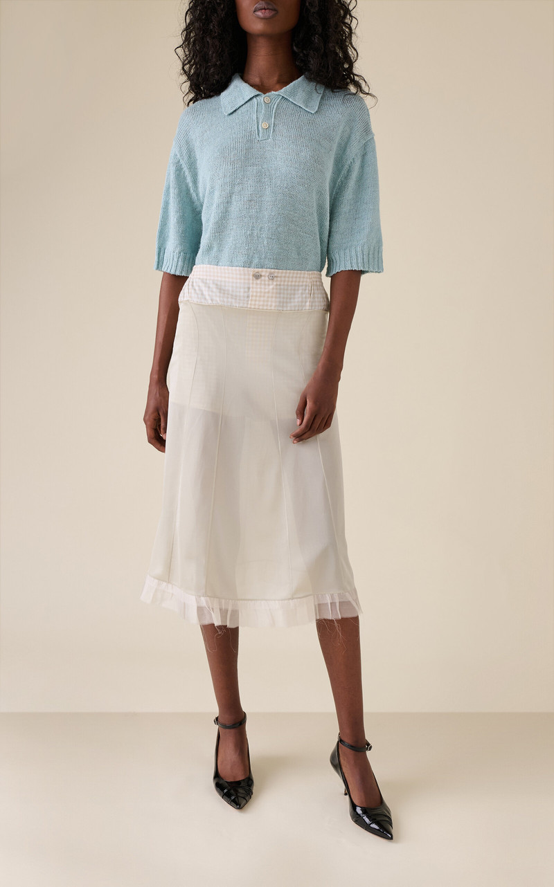 Maison Margiela Hemp Polo Shirt blue outlook