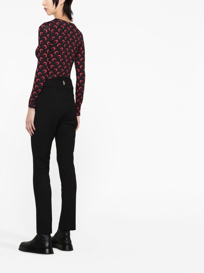 logo-patch high-waisted trousers - 3