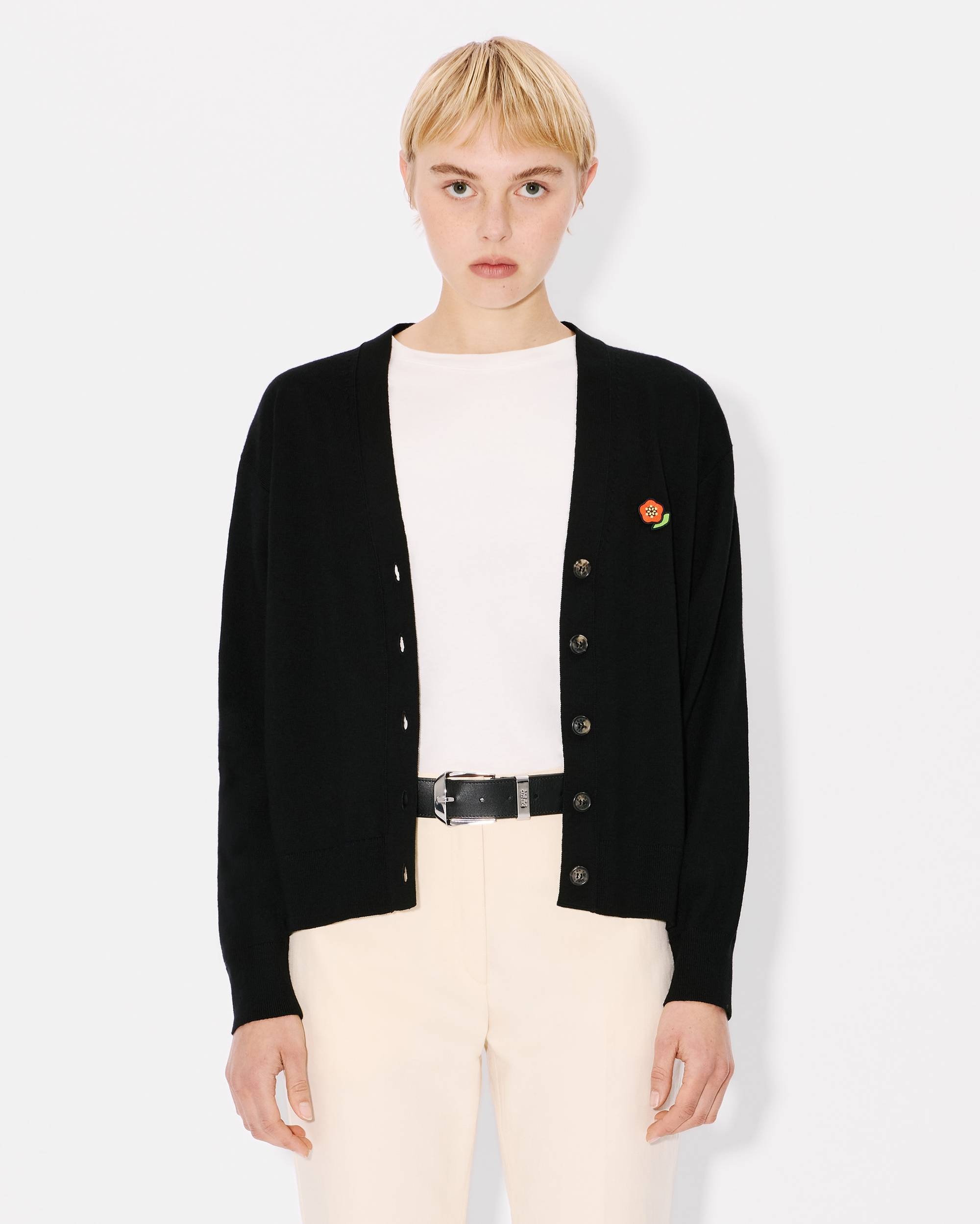 'KENZO Pop' embroidered cardigan in merino wool - 3
