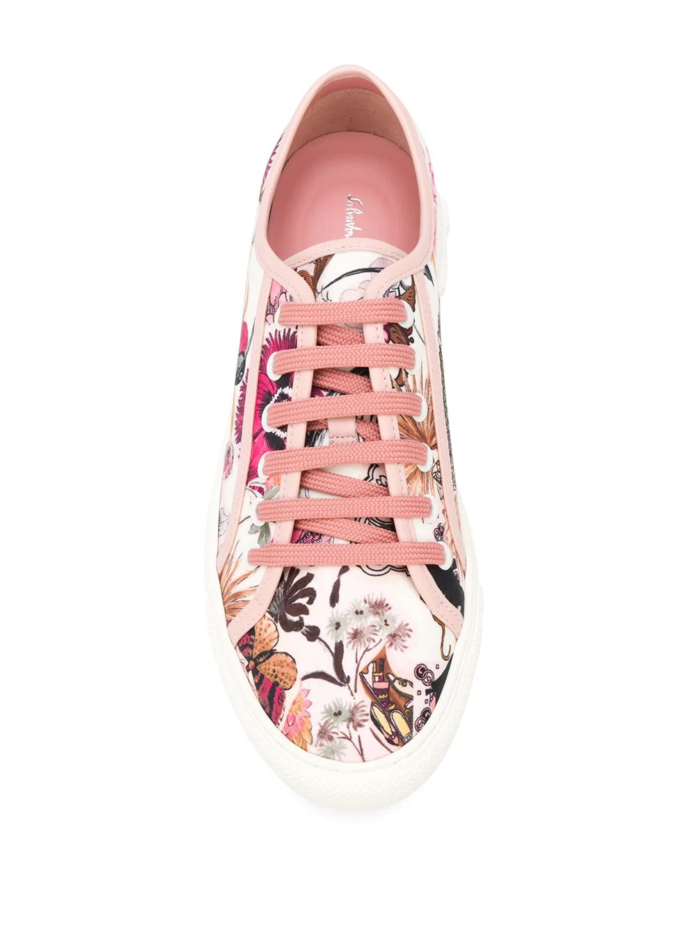 foulard print low-top sneakers - 4