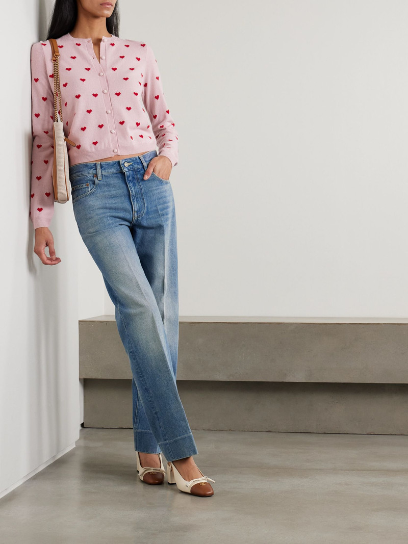Valentino Intarsia wool cardigan Pink outlook