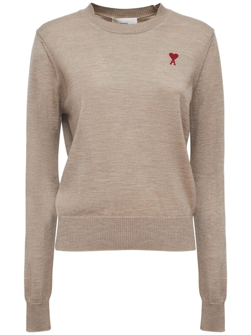 Red Ami De Coeur wool crewneck sweater - 1