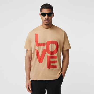 Burberry Love Print Organic Cotton Oversized T-shirt outlook