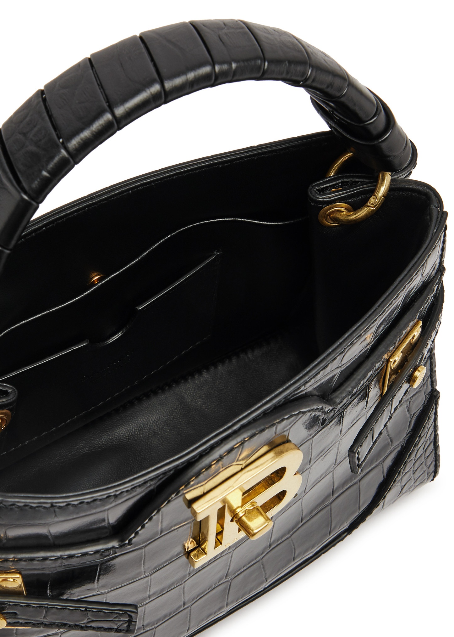 B-Buzz crocodile-effect leather top handle bag - 4