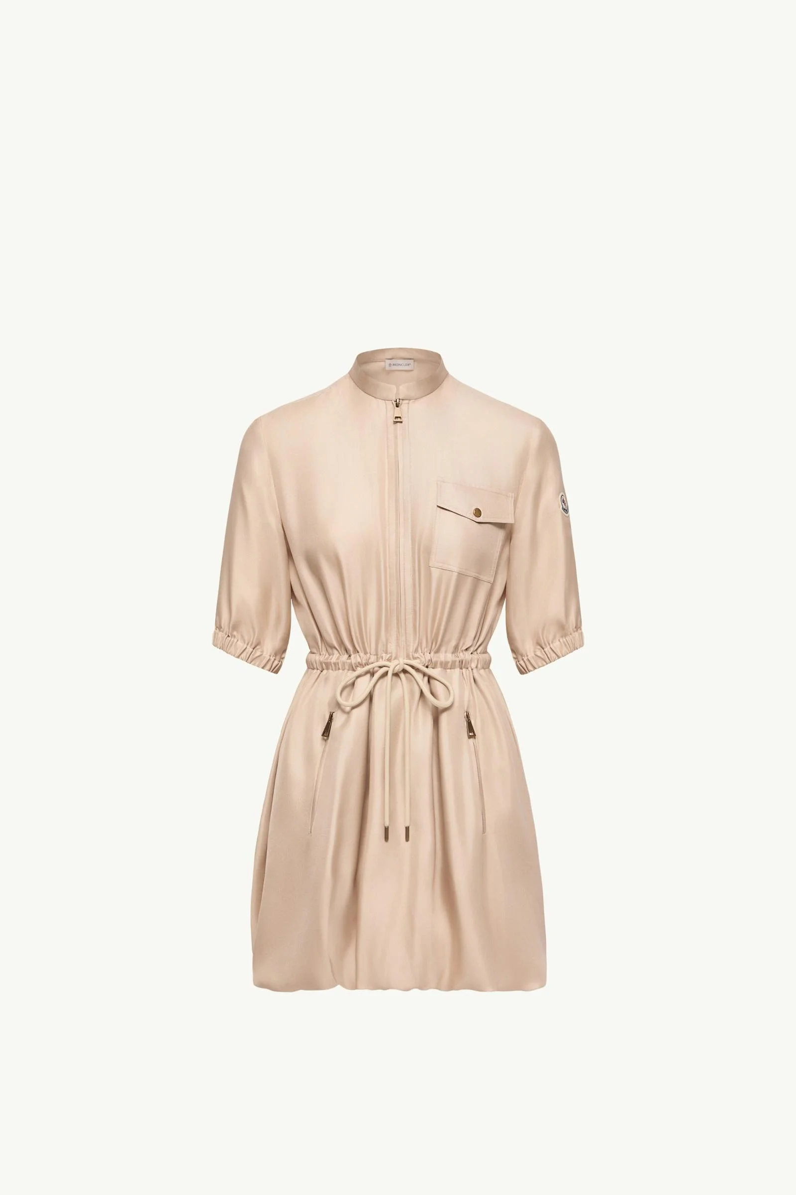 Silk Twill Mini Shirt Dress - 1