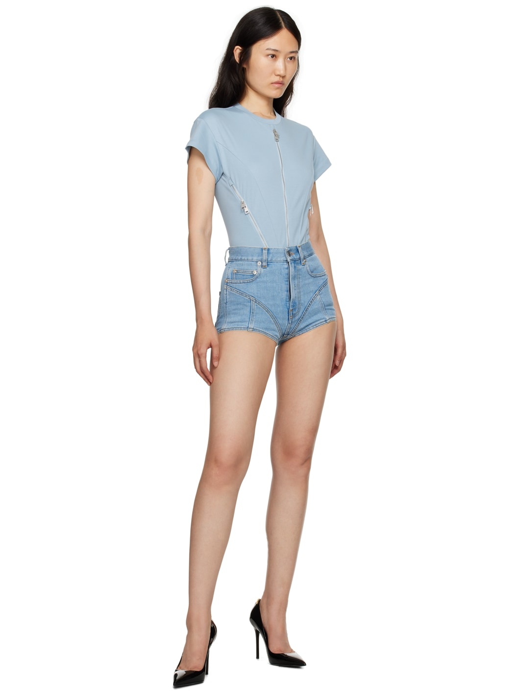 Blue Zip Bodysuit - 5