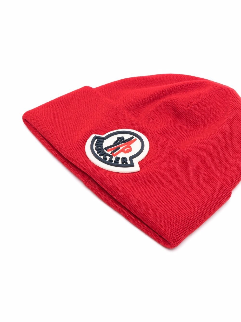 logo-patch wool beanie - 2